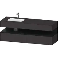 Duravit Collection One lavabo à encastrer avec meuble sous-vasque en console, 1600x550x600mm, niche en chêne noir, vasque à gauche, QA4795016800000