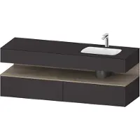Duravit Collection One lavabo à encastrer avec meuble sous-vasque en console, 1600x550x600mm, niche en chêne terra, vasque à droite, QA4796035800010