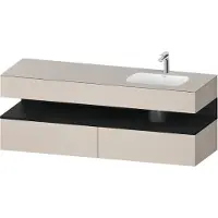 Duravit Collection One lavabo à encastrer avec meuble sous-vasque en console, 1600x550x600mm, niche en chêne noir, vasque à droite, QA4796016910000