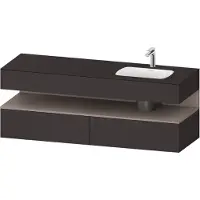 Duravit Collection One lavabo à encastrer avec meuble sous-vasque en console, 1600x550x600mm, niche basalte mat, vasque à droite, QA4796043800000
