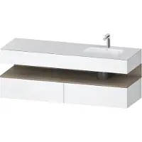 Duravit Collection One lavabo à encastrer avec meuble sous-vasque en console, 1600x550x600mm, niche en chêne terra, vasque à droite, QA4796035180000