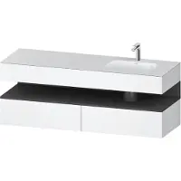 Duravit Collection One lavabo à encastrer avec meuble sous-vasque en console, 1600x550x600mm, niche graphite mat, vasque à droite, QA4796049180000