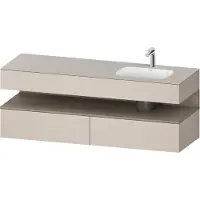 Duravit Collection One lavabo à encastrer avec meuble sous-vasque en console, 1600x550x600mm, niche en chêne terra, vasque à droite, QA4796035910010