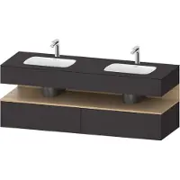 Duravit Collection One lavabo à encastrer avec meuble sous-vasque en console, 1600x550x600mm, niche en chêne naturel, double lavabos double, QA4797030800000