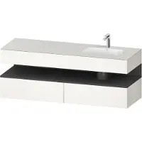 Duravit Collection One lavabo à encastrer avec meuble sous-vasque en console, 1600x550x600mm, niche graphite mat, vasque à droite, QA4796049840010