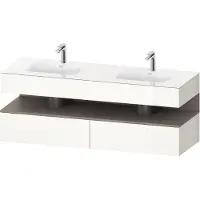 Duravit Collection One lavabo à encastrer avec meuble sous-vasque en console, 1600x550x600mm, niche basalte mat, lavabos doubles, QA4797043220000