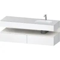 Duravit Collection One lavabo à encastrer avec meuble sous-vasque en console, 1600x550x600mm, niche blanc supermatt, vasque à droite, QA4796084180010