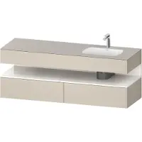 Duravit Collection One lavabo à encastrer avec meuble sous-vasque en console, 1600x550x600mm, niche blanc ultra-brillant, vasque à droite, QA4796022830000