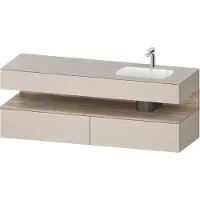 Duravit Collection One lavabo à encastrer avec meuble sous-vasque en console, 1600x550x600mm, niche en chêne mamelonné, vasque à droite, QA4796055910000