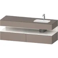 Duravit Collection One lavabo à encastrer avec meuble sous-vasque en console, 1600x550x600mm, niche blanc ultra-brillant, vasque à droite, QA4796022430000