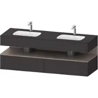 Duravit Collection One lavabo à encastrer avec meuble sous-vasque en console, 1600x550x600mm, niche basalte mat, lavabos doubles, QA4797043800000