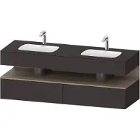 Duravit Collection One lavabo à encastrer avec support de lavabo en console, 1600x550x600mm, niche en chêne terra, lavabos doubles, QA4797035800010