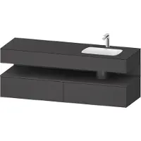 Duravit Collection One lavabo à encastrer avec meuble sous-vasque en console, 1600x550x600mm, niche graphite mat, vasque à droite, QA4796049490000