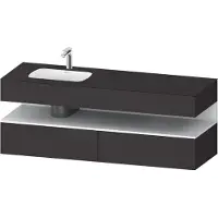 Duravit Collection One lavabo à encastrer avec meuble sous-vasque en console, 1600x550x600mm, niche blanc mat, vasque à gauche, QA4795018800010