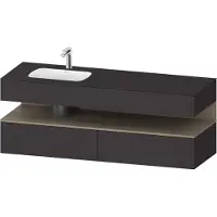 Duravit Collection One lavabo à encastrer avec meuble sous-vasque en console, 1600x550x600mm, niche en chêne terra, vasque à gauche, QA4795035800000
