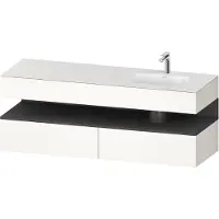 Duravit Collection One lavabo à encastrer avec meuble sous-vasque en console, 1600x550x600mm, niche graphite mat, vasque à droite, QA4796049220010