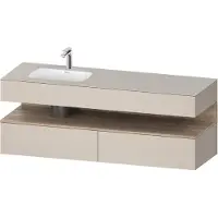 Duravit Collection One lavabo à encastrer avec meuble sous-vasque en console, 1600x550x600mm, niche en chêne mamelonné, vasque à gauche, QA4795055910010