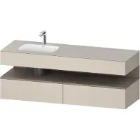Duravit Collection One lavabo à encastrer avec meuble sous-vasque en console, 1600x550x600mm, niche basalte mat, vasque à gauche, QA4795043830010