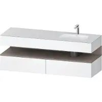 Duravit Collection One lavabo à encastrer avec meuble sous-vasque en console, 1600x550x600mm, niche basalte mat, vasque à droite, QA4796043180010