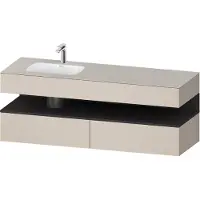 Duravit Collection One lavabo à encastrer avec meuble sous-vasque en console, 1600x550x600mm, niche graphite super mate, vasque à gauche, QA4795080910010
