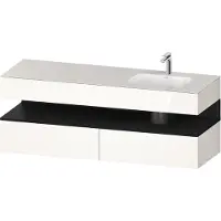 Duravit Collection One lavabo à encastrer avec meuble sous-vasque en console, 1600x550x600mm, niche en chêne noir, vasque à droite, QA4796016220010
