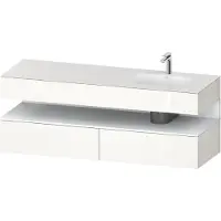 Duravit Collection One lavabo à encastrer avec meuble sous-vasque en console, 1600x550x600mm, niche blanc mat, vasque à droite, QA4796018220010