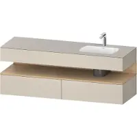 Duravit Collection One lavabo à encastrer avec meuble sous-vasque en console, 1600x550x600mm, niche en chêne naturel, vasque à droite, QA4796030830000