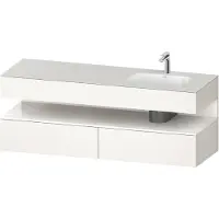 Duravit Collection One lavabo à encastrer avec meuble sous-vasque en console, 1600x550x600mm, niche blanc ultra-brillant, vasque à droite, QA4796022840010