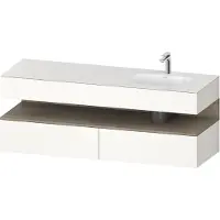 Duravit Collection One lavabo à encastrer avec meuble sous-vasque en console, 1600x550x600mm, niche en chêne terra, vasque à droite, QA4796035220000
