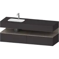 Duravit Collection One lavabo à encastrer avec meuble sous-vasque en console, 1600x550x600mm, niche basalte mat, vasque à gauche, QA4795043800000