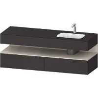 Duravit Collection One lavabo à encastrer avec meuble sous-vasque en console, 1600x550x600mm, niche taupe mat, vasque à droite, QA4796091800000