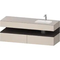 Duravit Collection One lavabo à encastrer avec meuble sous-vasque en console, 1600x550x600mm, niche graphite super mate, vasque à droite, QA4796080910010