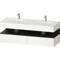 Duravit Collection One lavabo à encastrer avec meuble sous-vasque en console, 1600x550x600mm, niche en chêne noir, lavabos doubles, QA4797016840010