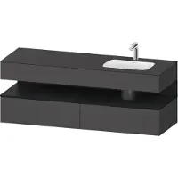 Duravit Collection One lavabo à encastrer avec meuble sous-vasque en console, 1600x550x600mm, niche en chêne noir, vasque à droite, QA4796016490010