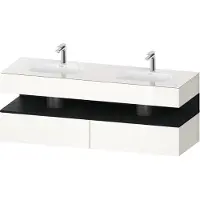 Duravit Collection One lavabo à encastrer avec meuble sous-vasque en console, 1600x550x600mm, niche en chêne noir, lavabos doubles, QA4797016220010