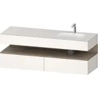 Duravit Collection One lavabo à encastrer avec meuble sous-vasque en console, 1600x550x600mm, niche en chêne terra, vasque à droite, QA4796035840010