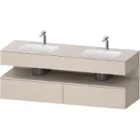 Duravit Collection One lavabo à encastrer avec meuble sous-vasque en console, 1600x550x600mm, niche Taupe Supermatt, lavabos doubles, QA4797083910000