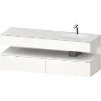 Duravit Collection One lavabo à encastrer avec meuble sous-vasque en console, 1600x550x600mm, niche blanc supermatt, vasque à droite, QA4796084220000