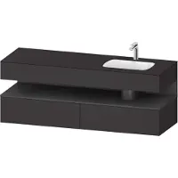Duravit Collection One lavabo à encastrer avec meuble sous-vasque en console, 1600x550x600mm, niche graphite mat, vasque à droite, QA4796049800010