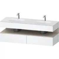 Duravit Collection One lavabo à encastrer avec meuble sous-vasque en console, 1600x550x600mm, niche Taupe Supermatt, lavabos doubles, QA4797083180000