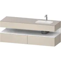 Duravit Collection One lavabo à encastrer avec meuble sous-vasque en console, 1600x550x600mm, niche blanc mat, vasque à droite, QA4796018830000