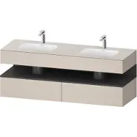 Duravit Collection One lavabo à encastrer avec meuble sous-vasque en console, 1600x550x600mm, niche graphite mat, lavabos doubles, QA4797049910010