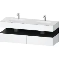 Duravit Collection One lavabo à encastrer avec meuble sous-vasque en console, 1600x550x600mm, niche en chêne noir, lavabos doubles, QA4797016180010