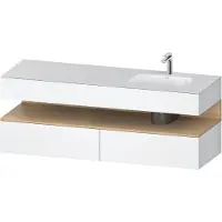 Duravit Collection One lavabo à encastrer avec meuble sous-vasque en console, 1600x550x600mm, niche en chêne naturel, vasque à droite, QA4796030180010