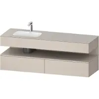 Duravit Collection One lavabo à encastrer avec meuble sous-vasque en console, 1600x550x600mm, niche taupe mat, vasque à gauche, QA4795091910000