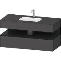 Duravit Collection One lavabo à encastrer avec meuble sous-vasque en console, 1200x550x600mm, niche en chêne noir, QA4787016490000