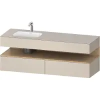 Duravit Collection One lavabo à encastrer avec meuble sous-vasque en console, 1600x550x600mm, niche en chêne naturel, vasque à gauche, QA4795030830010