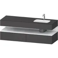 Duravit Collection One lavabo à encastrer avec meuble sous-vasque en console, 1600x550x600mm, niche blanc mat, vasque à droite, QA4796018490000