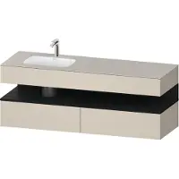 Duravit Collection One lavabo à encastrer avec meuble sous-vasque en console, 1600x550x600mm, niche en chêne noir, vasque à gauche, QA4795016830010