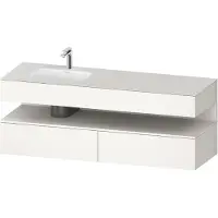Duravit Collection One lavabo à encastrer avec meuble sous-vasque en console, 1600x550x600mm, niche blanc supermatt, vasque à gauche, QA4795084840010